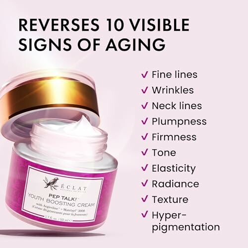 Anti-aging cream benefits including reversing fine lines and wrinkles.