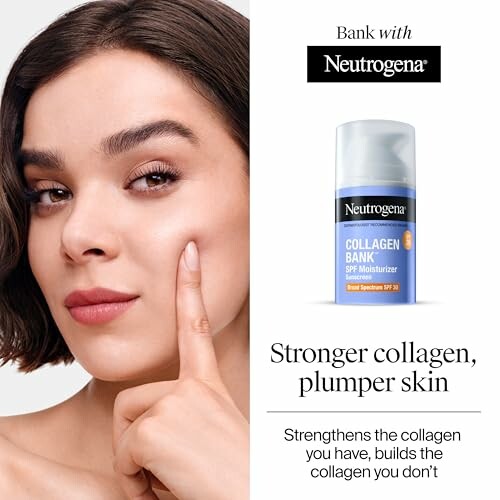 Woman with Neutrogena Collagen Bank SPF Moisturizer ad.